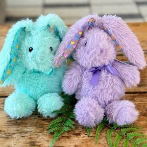 PICK ONE- Plush Bunny - Aqua or Lavender NWT